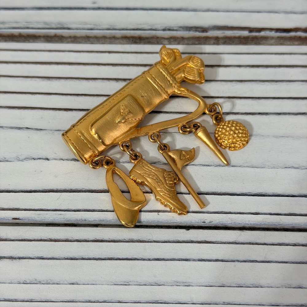 JJ Jonette Golf-Themed Brooch